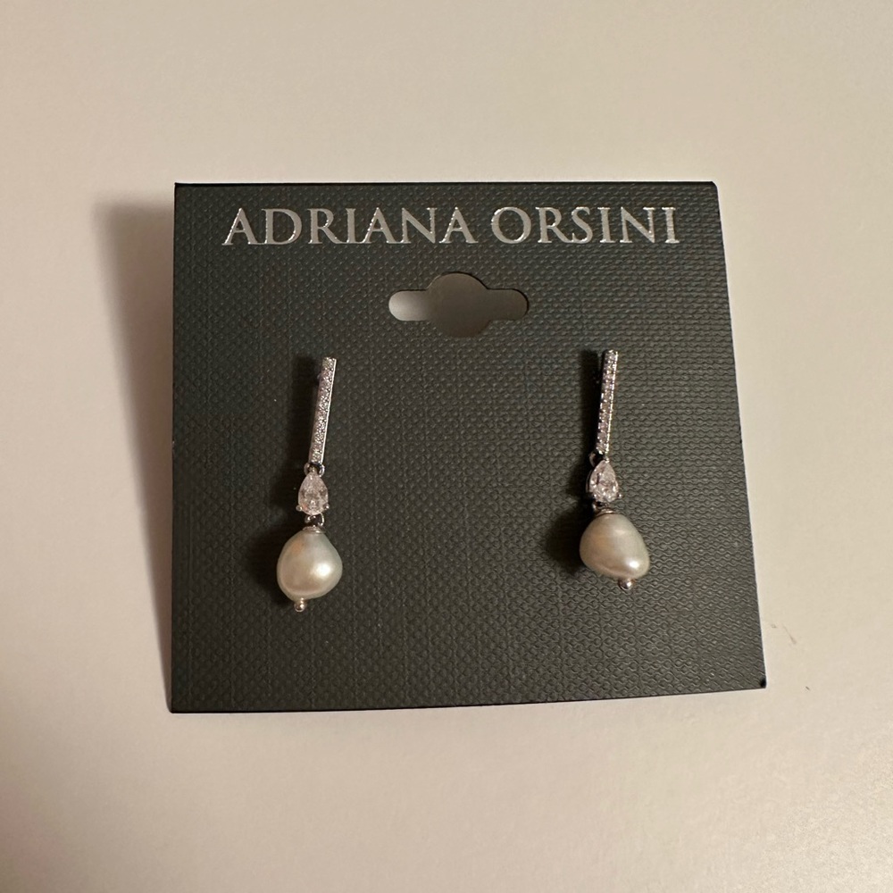 Adriana Orsini Pearl Diamond Drop Earrings
